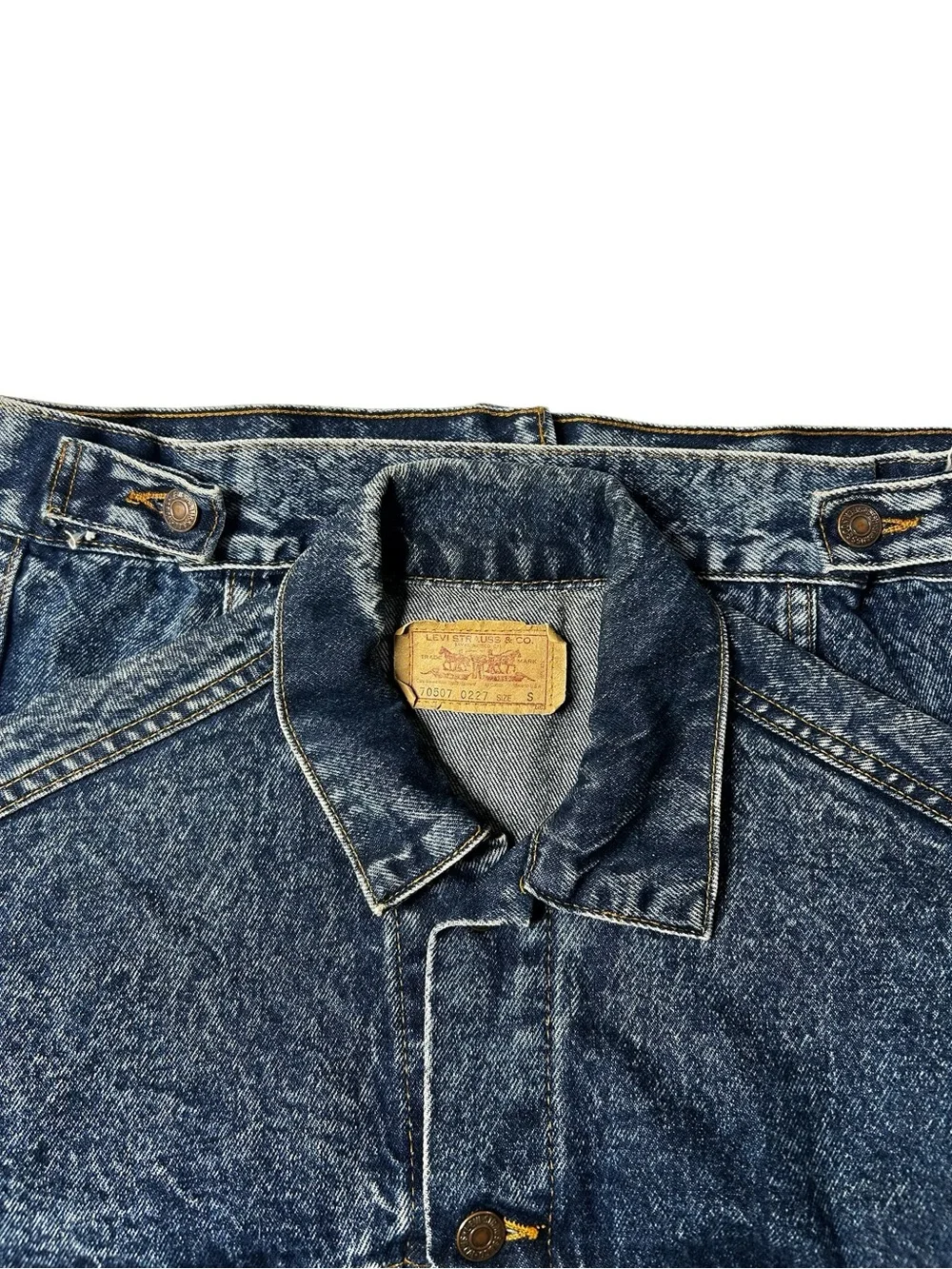 Vintage Levi's Type III 70507 Acid Wash Denim Trucker Jacket USA Small - Picture 11 of 15